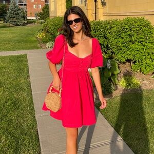 Red corset style dress